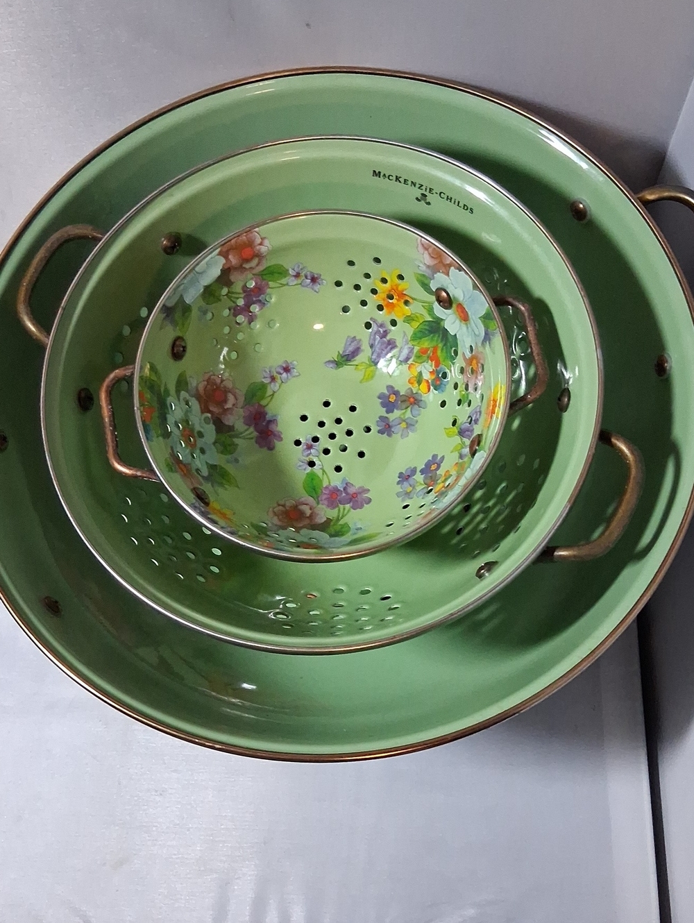 MacKenzie-Childs green Flower Market set - Picture 2 of 16